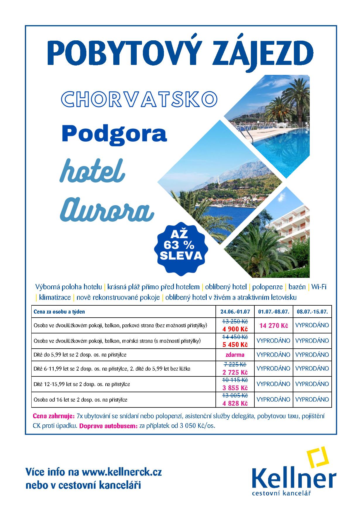 20. Chorvatsko - Podgora - hotel Aurora - LM